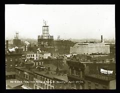Views: U.S., Brooklyn. Brooklyn Bridge. View 012: Brooklyn and main towers; from Brooklyn side. 1900.