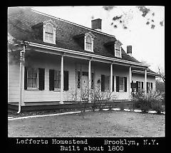 Views: U.S., Brooklyn. Brooklyn, Lefferts Homes. View 011: Lefferts Homestead. Front view. Built about 1800.