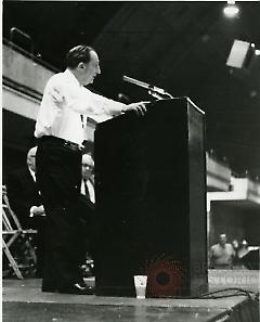 [Speaker at rally in Madison Square Garden]