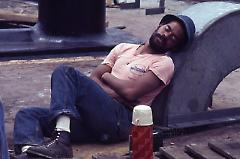 [Seatrain worker taking a nap]