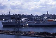 [Navy ship dry docked]