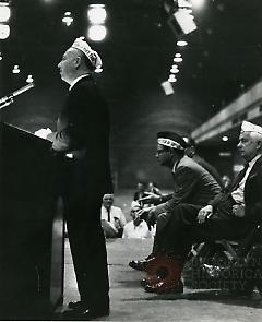 [Speaker at rally in Madison Square Garden]