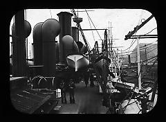 Views: U.S. Columbian Celebration: Oct. 1892. View 002: Brooklyn Navy Yard. Main deck of 'Baltimore' now at Manila, under Dewey.