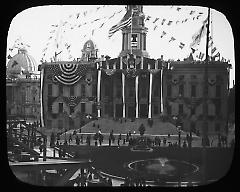 Views: Brooklyn, Long Island, Staten Island. Brooklyn municipal buildings. View 004: City Hall. Brooklyn Columbian Celebration, 1892.