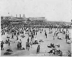 Coney Island beach and bathers