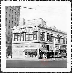 [View of Fulton Street at corner of Adams Street.]