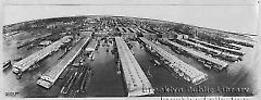 [Aerial view of Bush Terminal piers]