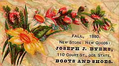 Trade card. Joseph J. Byers. 110 Court St.  Brooklyn.