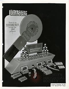 [Wooden Display of Eberhard Faber Eraser Advertisement]