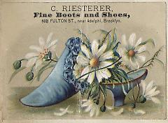 Tradecard. C. Riesterer. 833 Fulton Street. Brooklyn.