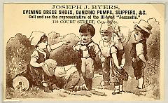 Tradecard. Joseph J. Byers. 110 Court St. Brooklyn, NY. Recto.