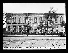 Views: U.S., Brooklyn. Brooklyn churches; synagogues. View 012: Jewish Community Center, 667 Eastern Parkway.