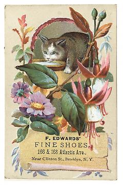 Tradecard. F. Edwards Fine Shoes. 166 & 168 Atlantic Ave. Brooklyn, NY. Recto.