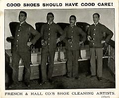 Trade card. French & Hall Co. Shoes. 367 Fulton. Brooklyn.Recto.