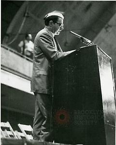 [Speaker at rally in Madison Square Garden]