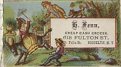 Trade card. H. Fenn. 618 Fulton St. Brooklyn.