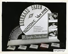 [Wooden display of Eberhard Faber products]