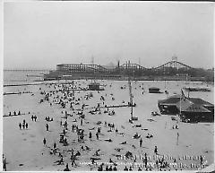 Coney Island beach and bathers