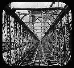Views: U.S., Brooklyn. Brooklyn Bridge. View 011: Brooklyn Bridge from car platform.