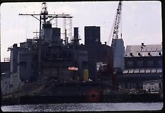 [Navy ship in dry dock]