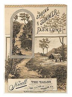 Tradecard. Nicoll the Tailor. 482 Fulton Street. Brooklyn, NY. Recto.