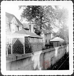 [View looking southeast along above Brighton BMT tracks from Dorchester Road bridge.]