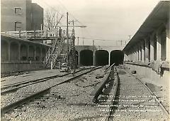 Looking west from 150 feet west of 15th Ave. showing arches at New Utrecht Ave. for 15th Ave. bridge