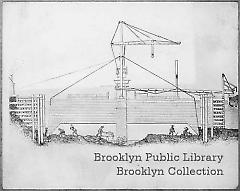 [Architectural rendering of portion of Brooklyn Bridge]