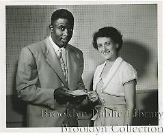 [Jackie Robinson with prize winner]