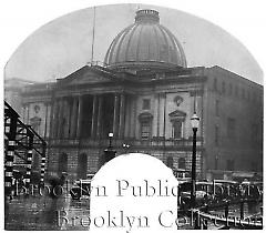 [Kings County Courthouse on rainy day]