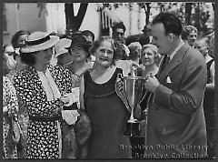 Kay Parsons, Mrs. Theresa Caffrey, and George C. Tilyou