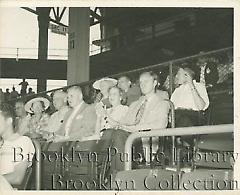 [Group of older fans at Ebbets Field]