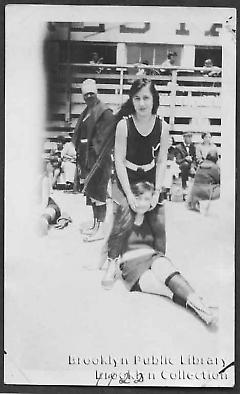 [Two young women on Coney Island beach]