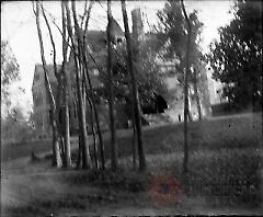 [Large house among trees]