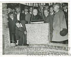 Laying cornerstone of new dispensary