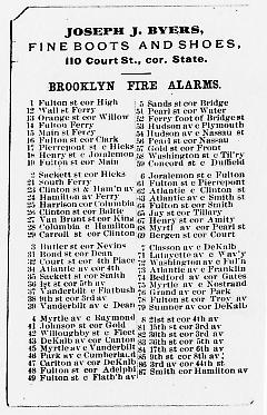 Tradecard. Joseph J. Byers. 110 Court St. Brooklyn, NY. Verso.