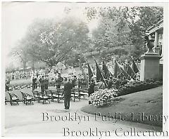 [Memorial Day observance in park]