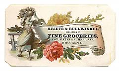 Tradecard. Kriete & Bullwinkel. Cor Gates & Sumner Avenues. Brooklyn, NY. Recto.