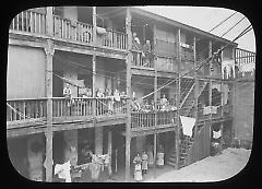 Views: Brooklyn. Various. View 032: 'Big Alley' Rear view of tenement in Gold St near Plymouth. (Entered by alleyway at left hand corner.)
