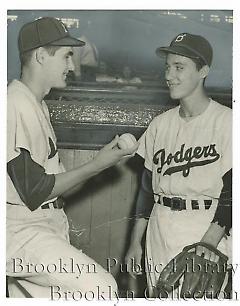 [Billy Loes with Rex Barney]