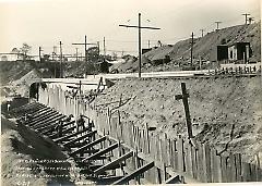 Showing concrete walls and east portal of connection with 4th Ave. subway