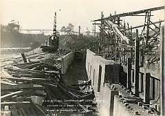 Looking west showing concrete work in tunnels from 4th Ave.