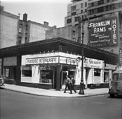 [Northeast corner of Orange Street (left) and Henry Street.]