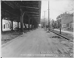 Showing curbing on Atlantic Ave., near Nostrand