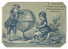 Tradecard. F. Edwards Fine Shoes. 166 & 168 Atlantic Ave. Brooklyn, NY. Recto.