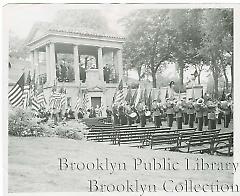[Memorial Day observance in park]