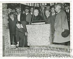 Laying cornerstone of new dispensary