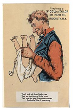 Tradecard. Nicoll the Tailor. 482 Fulton Street. Brooklyn, NY. Recto., 1877-1894. Trade Card Collection